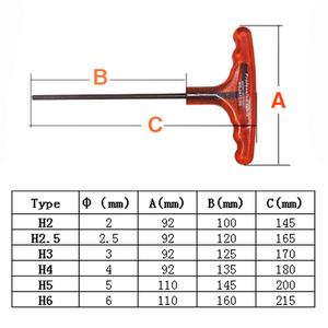 <span class=keywords><strong>Chiave</strong></span> <span class=keywords><strong>a</strong></span> <span class=keywords><strong>Brugola</strong></span> <span class=keywords><strong>Esagonale</strong></span> <span class=keywords><strong>a</strong></span> T Personalizzata in Acciaio Legato S2 con Impugnatura in PP, Utensile Manuale, Vendita all'Ingrosso - Product Image 4