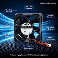Ventilateur sans balais DC 8025 personnalisé OEM, 80x80x25mm, ventilateur de refroidissement industriel à haut débit d'air, ventilateur axial en plastique 80mm, ignifuge UL94V-0