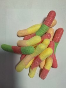 Caramelos de Insectos de Dibujos Animados Tricolores Liofilizados en Bolsa a Granel |   Proveedor Mayorista de Gomitas Halal Certificadas con MOQ Bajo - Product Image 1