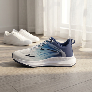Zapatillas Deportivas Guochao Blancas y Azules, Ligeras, Transpirables, con Cordones, Unisex, Artículo-501, Zapatillas Deportivas Guochao Blancas y Azules, Ligeras - Product Image 4