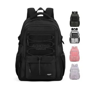 Aoking giá bán buôn công suất lớn ba lô với dây <span class=keywords><strong>k</strong></span>éo Mochila escolar du lịch không thấm nước thể thao giản dị Ba lô túi đi học - Product Image 1
