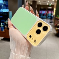 Coque en acrylique tendance à couleurs contrastées pour iPhone 14 15 16 17 Pro Max, protection de caméra avec grande fenêtre et pare-chocs