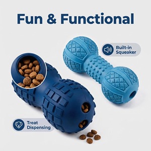 Custom Durable Rubber Chew Toys for Dogs Medium Size Solid Color Interactive Play Balls and <b>Dumbbell</b> Shape Design - Product Image 5