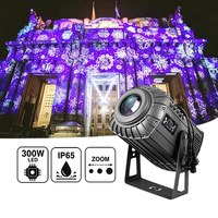 Projecteur LED 300W à zoom effet neige tombante, éclairage publicitaire extérieur, projecteur Gobo en alliage d'aluminium, décoration de Noël, IP65 Mizar 300-W
