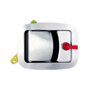 Chiusura a Compressione con Manopola Rossa per Pannelli Apribili, Veicoli, Cassette degli Attrezzi, Armadietti Industriali, in Lega di Zinco Cromata - Product Image 1