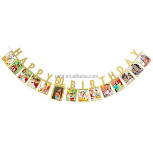 Bannière Joyeux Anniversaire 1er, 2ème, 16ème, 18ème, 21ème, 30ème, 40ème, 50ème, 60ème Anniversaire, Accessoire Photo, Décorations et Fournitures en Papier, Marque OEM - Product Image 6