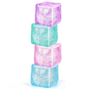 Glittery Squishy Cube <b>Squeeze</b> <b>Balls</b> Vibrant Colors Soft Squishy Texture Polyurethane Puzzle Fidget Toys for Stress - Product Image 1