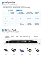 Módulo privado 10,1 13,3 Panel táctil capacitivo de 15,6 pulgadas Pantalla táctil en voladizo Pc táctil para uso en restaurante de escritorio