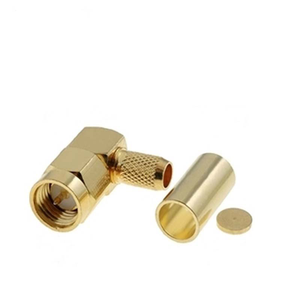 Connettore <span class=keywords><strong>SMA</strong></span> Maschio ad Angolo Retto per Cavo RG58, Spina <span class=keywords><strong>SMA</strong></span> <span class=keywords><strong>M</strong></span> a 90 Gradi con Contatti in Ottone Placcato Oro per Antenna - Product Image 2
