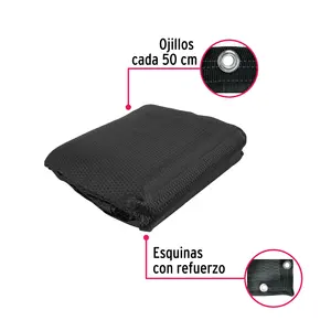 Auvent manuel noir de 5 m avec voile en HDPE et cadre en fer pour la protection contre le soleil du gazebo, protection anti-UV, couverture murale extérieure FIERO TOSO-8 - Product Image 3