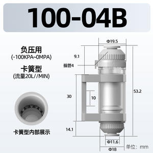 Filtre à vide pneumatique de type pipeline à grand débit ZFC100/ZFC200-04B/06B/08B, élément filtrant à pression négative utilisé pour la filtration PP - Product Image 1