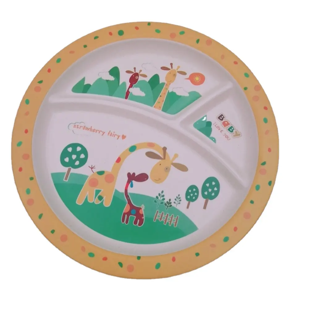 Plateau rond en mélamine PLA pour enfants, avec impression personnalisée