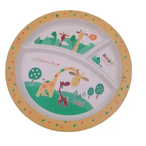 Customized printing melamine PLA kids round plate