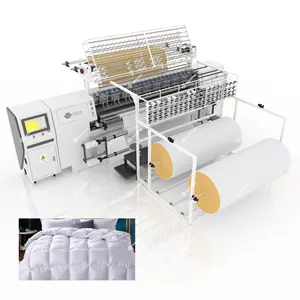 Ev tekstili yapma kilit dikiş bilgisayarlı çok iğneli kapitone makinesi yatak kapitone makinesi