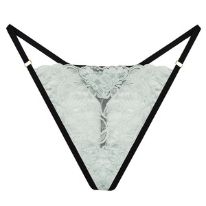 Tanga de Encaje Floral Transparente para Mujer, Tanga de Tirantes Finos, Cintura Baja, Ropa Interior Sexy Transparente para Mujer, OEM ODM - Product Image 1