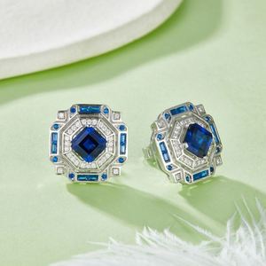 Lab Grown Gemstone New <b>Stud</b> Earrings S925 <b>Silver</b> Plated Platinum Earring for Woman - Product Image 6