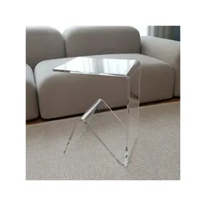 2024 estante design especial mobiliário acrílico tavolino divino mesa final acrílico claro para apartamento