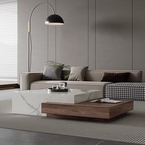 Muebles Modernos para Sala <span class=keywords><strong>de</strong></span> Estar, Mesa <span class=keywords><strong>de</strong></span> <span class=keywords><strong>Centro</strong></span> Redonda con Tapa Elevadora, Mesa <span class=keywords><strong>de</strong></span> Té <span class=keywords><strong>de</strong></span> Madera Encajada, <span class=keywords><strong>Mesas</strong></span> <span class=keywords><strong>de</strong></span> Café - Product Image 1