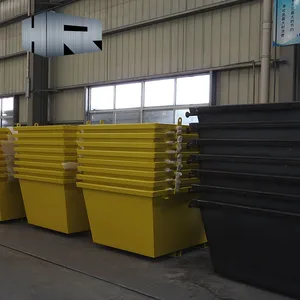 Industrial stackable square steel dumpster advertising garbage container waste skip bin with lifting lugs