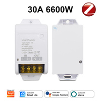 Modul Relai Pintar Zigbee Bekerja dengan Tuya 30A AC 85-265V 220V Sakelar Smart Life Remote Control Bekerja dengan Alexa Google Home
