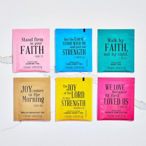 Caja de madera Premium Juego de regalo religioso 90 <span class=keywords><strong>Gourmet</strong></span> Christian Prayer Tea 6 Sabores Versículos DE LA Biblia para mujeres Mamá Hermana Amiga - Product Image 2