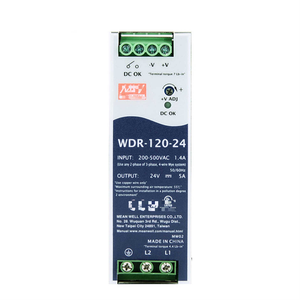 WDR-120-24 120W 24V 5A แหล่งจ่ายไฟราง DIN 180~550VAC อินพุตสองเฟส ระบบสวิตชิ่ง AC-DC สำหรับอุตสาหกรรม - Product Image 2
