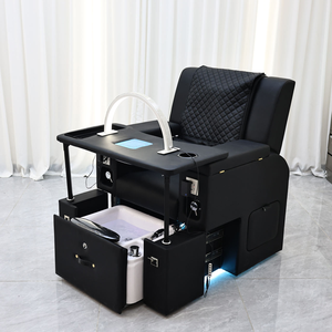 Pedicure Chair with <b>Folding</b> Nail <b>Table</b> New Luxury Pedicure Chair Led Lighting Foot Spa Chair Manicure Pedicure Chair - Product Image 5