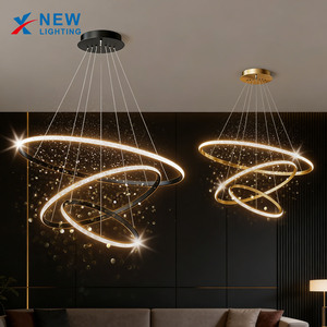 Lustre moderne <span class=keywords><strong>à</strong></span> LED en or, trois anneaux ronds, pour salon, <span class=keywords><strong>salle</strong></span> <span class=keywords><strong>à</strong></span> <span class=keywords><strong>manger</strong></span>, chambre, îlot <span class=keywords><strong>de</strong></span> cuisine, hôtel, villa, <span class=keywords><strong>luminaire</strong></span> <span class=keywords><strong>de</strong></span> plafond - Product Image 6