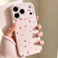 Coque de téléphone INS Cherry Bow pour iPhone 17 Pro Max – Produits Tendance – Coque Arrière Protectrice avec Motif Cœur pour iPhone 16, 15, 18 Pro Max