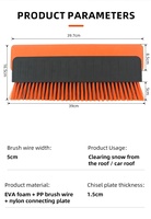 Tête de brosse à neige détachable avec perche télescopique de 3 m, 6 m, 7,2 m pour panneau solaire de toit de camping-car