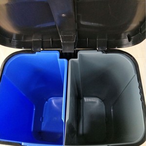 Nuevo estándar para botes de basura de plástico con pedal para separación de residuos húmedos y secos, tamaño 20L, venta al por mayor. - Product Image 4