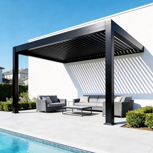Pergola Bioclimatique en Aluminium à Lames Orientables Électriques, Étanche, pour Jardin, Cour, Terrasse, Toit et Événements en Extérieur - Product Image 4