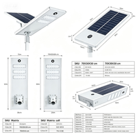 Lámpara Solar LED para Calle Chino WS-15W de 15W, IP65 Impermeable, con Sensor de Movimiento, Control por Aplicación/Remoto, para Carreteras y Uso en Carreteras, Todo en Uno