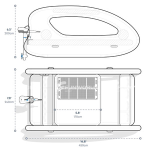 Barco de casa de nuevo diseño, barco eléctrico inflable, uso para 3-10 personas, espacio cómodo blanco y gris para sus amigos y familiares - Product Image 4