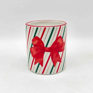 Supporto per <span class=keywords><strong>Torta</strong></span> Natalizio in Ceramica, Espositore per Dessert con Design a Spirale di <span class=keywords><strong>Caramelle</strong></span> alla Menta, Bordo Rosso per Esposizione Festiva - Product Image 6