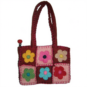 Sac à bandoulière unisexe artisanal Ahana's Craft Nepal, fait main, couleurs assorties, fermeture éclair, style seau de plage tendance, logo personnalisé, en feutre - Product Image 1