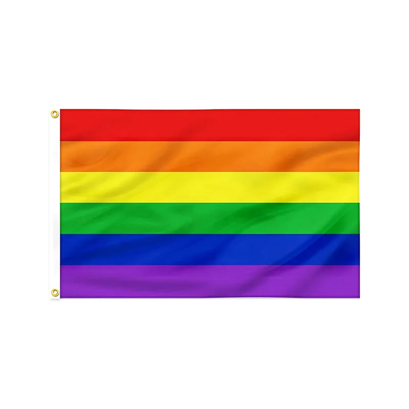 Vivid Color Wholesale LGBT Gay Lesbian Bisexual Custom Digital Printing Transgender Community Rainbow Pride 3x5 Ft Flag