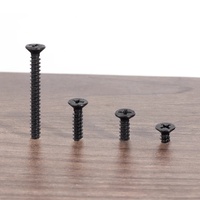 Vis noire en acier inoxydable M4x10 vis à tête cruciforme plate autotaraudeuse fixations de meubles vis à tête fraisée pour bois