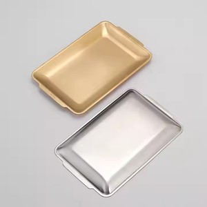 Vente en gros, <span class=keywords><strong>petit</strong></span> <span class=keywords><strong>plateau</strong></span> de service en acier inoxydable, assiettes rectangulaires pour restaurants, 304 assiettes en acier inoxydable, plateaux alimentaires - Product Image 3
