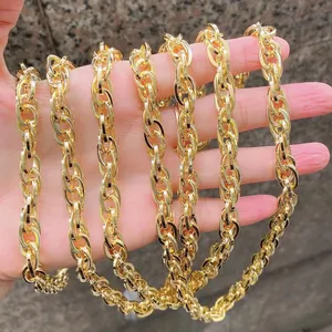 Shiny 24 18k Gold Plated Brass Chain Faceted Chains Brass Curb Chains Jewelry Finding