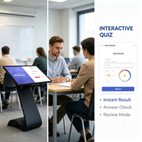 Kiosque interactif avec écran blanc de 43 pouces, affichage 4K UHD, 20 points tactiles, base en forme de S pour la navigation dans les centres commerciaux - Système d'exploitation Windows