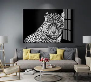 Moderne Wand kunst Kristall Porzellan Malerei Tier druck Bild Leoparden harz Druck