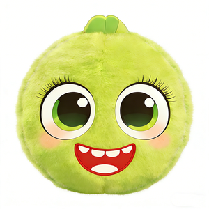 Peluche suave y redondo en forma de lima, mini peluche verde de cítricos con tallo pequeño, peluche decorativo de lima de pelo corto y esponjoso. - Product Image 2