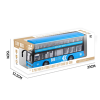 Modèle réaliste de bus à deux étages à l'échelle 1:20, jouet télécommandé 2,4 GHz 7CH avec phares fonctionnels et musique, parfait pour les collectionneurs et les enfants