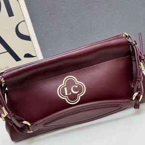 <span class=keywords><strong>Borsa</strong></span> a Spalla Hobo in Vera Pelle di Design per <span class=keywords><strong>Donna</strong></span>, Lussuosa <span class=keywords><strong>Borsa</strong></span> a Tracolla <span class=keywords><strong>Bordeaux</strong></span> con Logo LC - Product Image 5