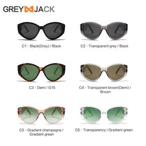 Lunettes de soleil Grey Jack, monture noire en métal TR, verres TAC, protection UV400, style unisexe KG2517 - Product Image 4