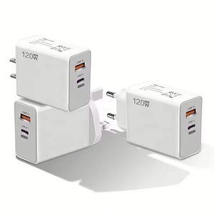 120W GaN Dual <b>USB</b>-A Type C Wall Charger Quick Charge 2 Ports QC 3.0 PD <b>USB</b> C Fast Charging Mobile Phone Power <b>Adapter</b> - Product Image 2