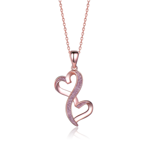 Amante de la moda Soul Mates 925 plata esterlina forma de corazón novia corazón amor colgante collar - Product Image 1