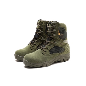 Botas TSB10 Deportivas Verdes de Gamuza y Cuero Vacuno, Botas Delta Hechas a Medida, Zapatos de Camuflaje Verde - Product Image 4