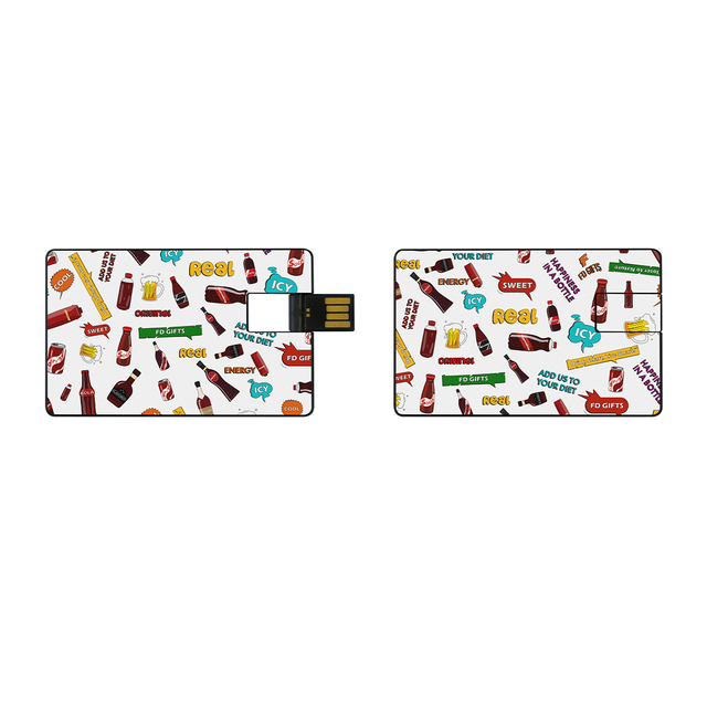Hot Selling 16GB-128GB Plastic & Metal USB Flash Drives Custom Logo Printed Credit Card Style Portable Memory Gift or Bracelet